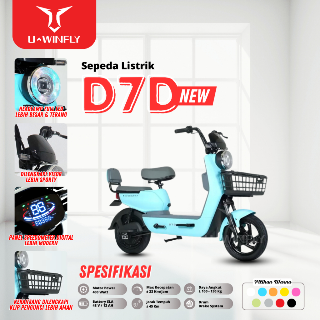 Sepeda Listrik Terbaru Uwinfly D7D, Harga 3 Jutaan Garansi 10 Tahun