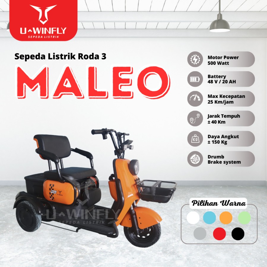 Harga dan Spesifikasi Uwinfly MALEO, Sepeda Listrik Roda 3